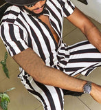 Men's Striped Two Piece