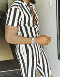 Men's Striped Two Piece