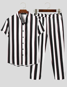 Men's Striped Two Piece