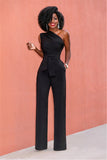 One Shoulder Evening Jumpsuit