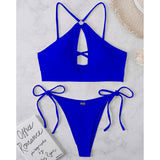 Cut Out Halter Bikini Two-pieces Bikini Set